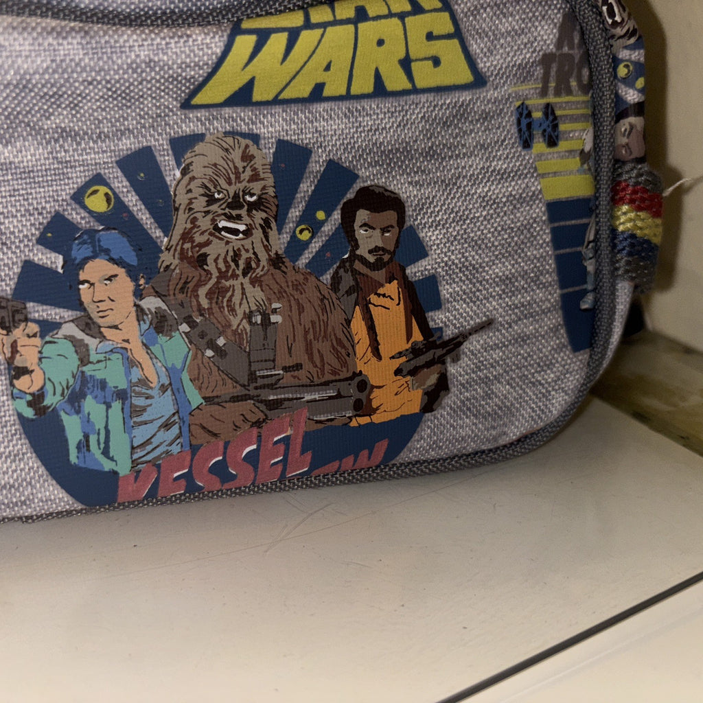 Pottery Barn School disney STAR WARS SOLO PENCIL CASE superhero Travel Bag Boy .