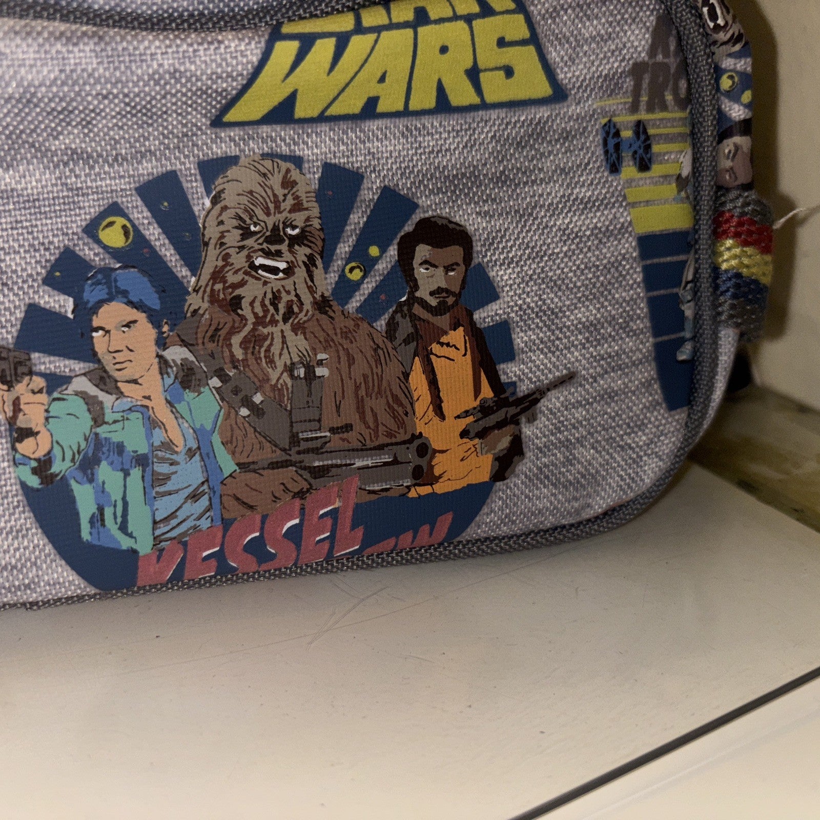 Pottery Barn School disney STAR WARS SOLO PENCIL CASE superhero Travel Bag Boy .