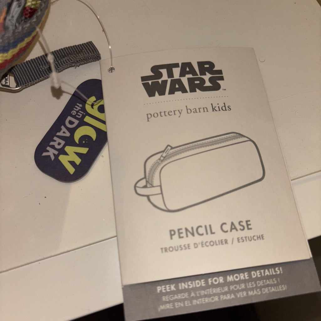 Pottery Barn School disney STAR WARS SOLO PENCIL CASE superhero Travel Bag Boy .