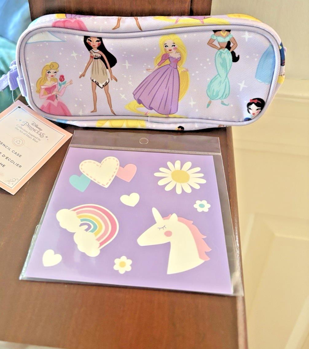 Pottery Barn School DISNEY Princess pencil CASE bag Cinderella Belle Ariel ./