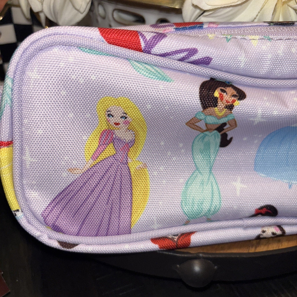 Pottery Barn School DISNEY Princess pencil CASE bag Cinderella Belle Ariel ./