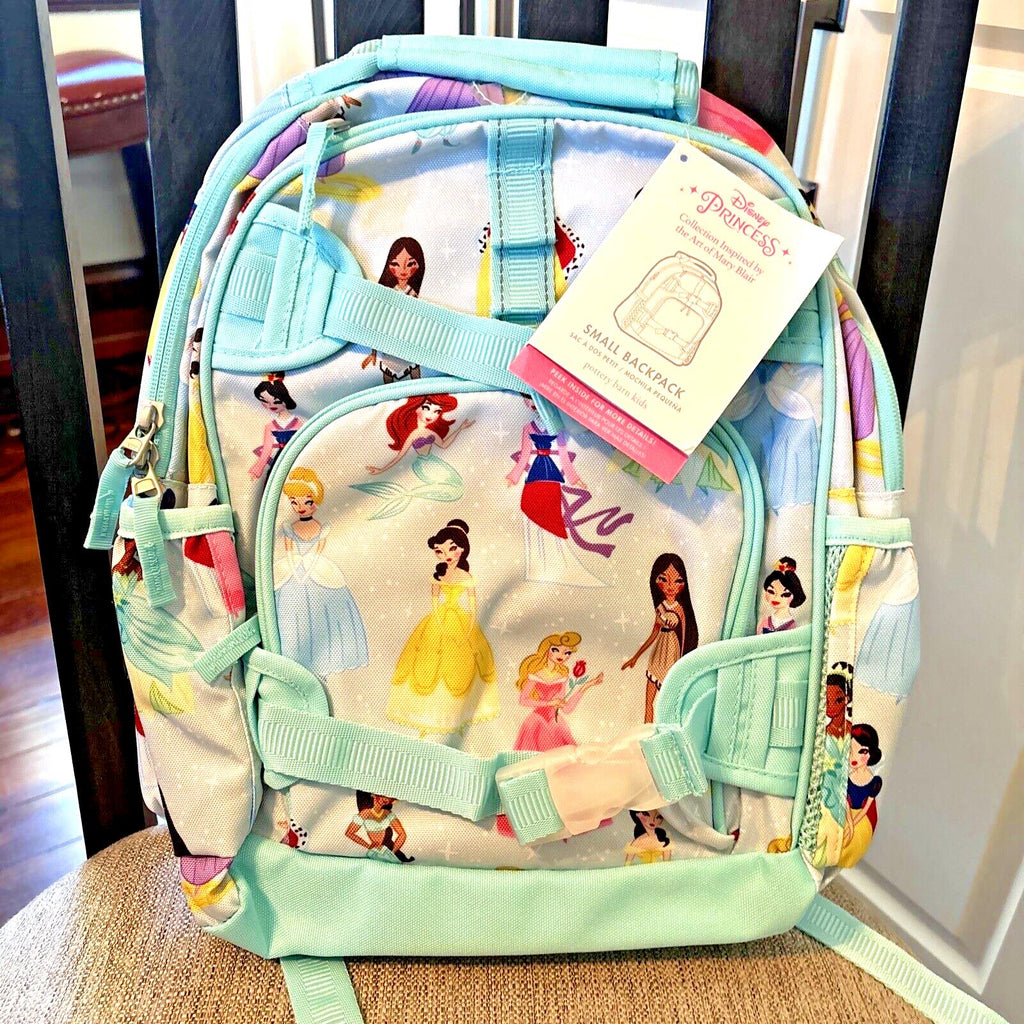 Pottery Barn School Disney BACKPACK princess+Water bottle heart Belle Travel .