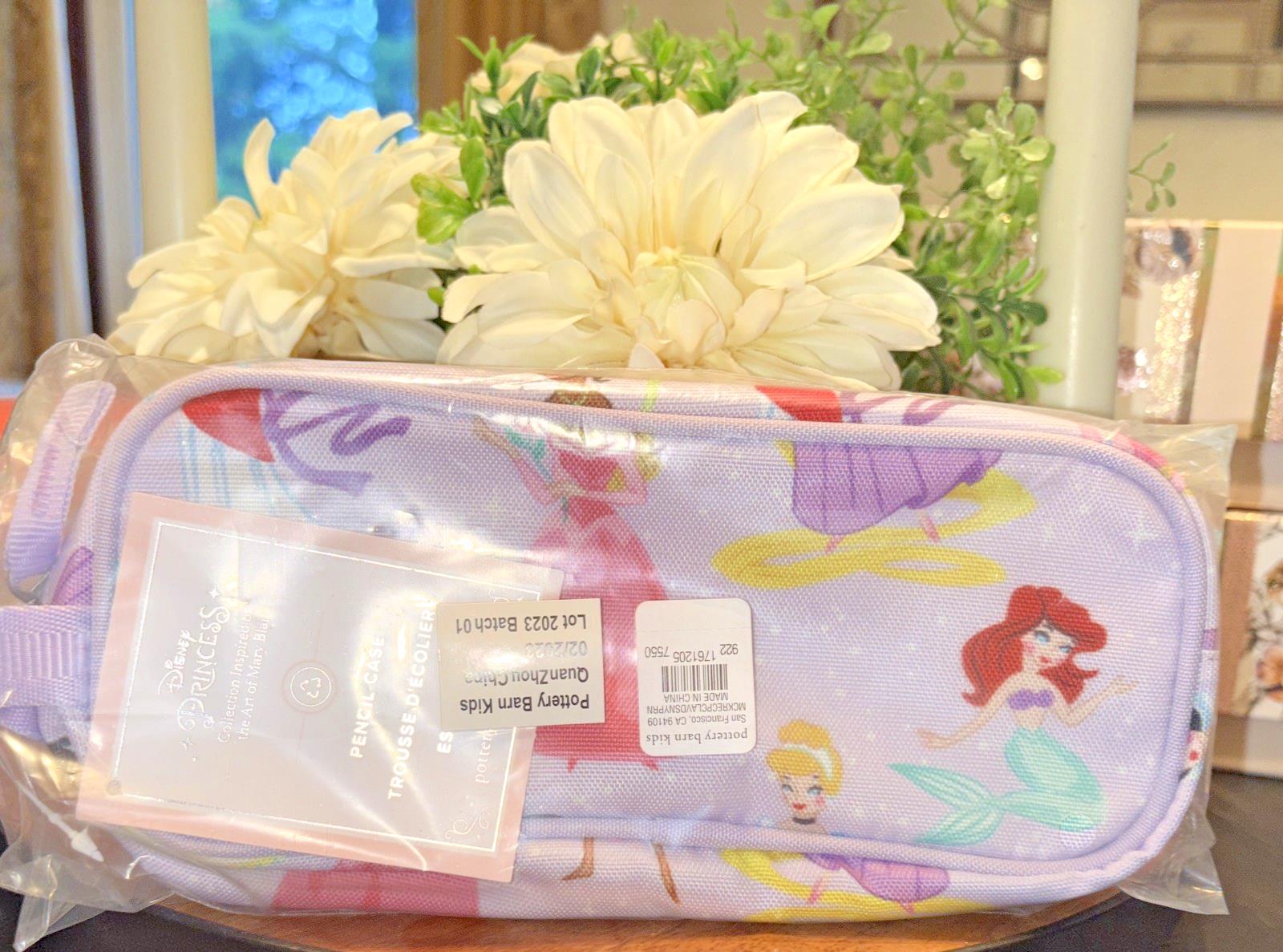 Pottery Barn School DISNEY Princess pencil CASE bag Cinderella Belle Ariel ./