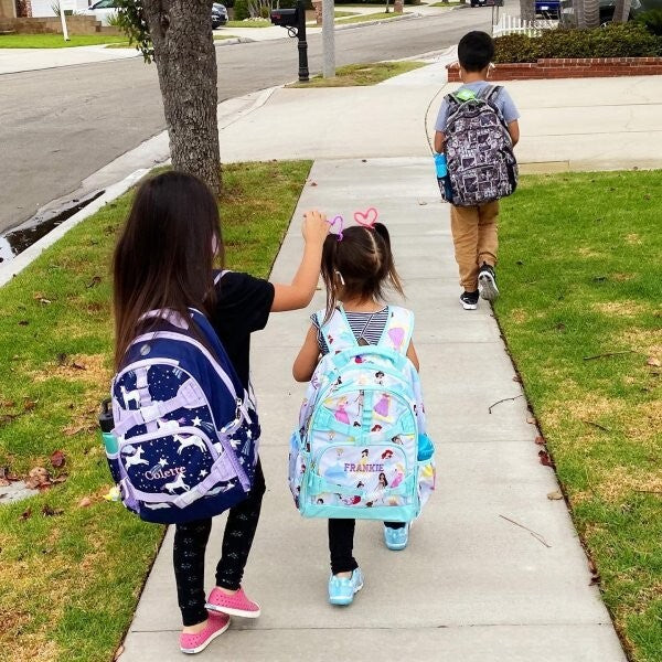 Pottery Barn School Disney BACKPACK princess+Water bottle heart Belle Travel .