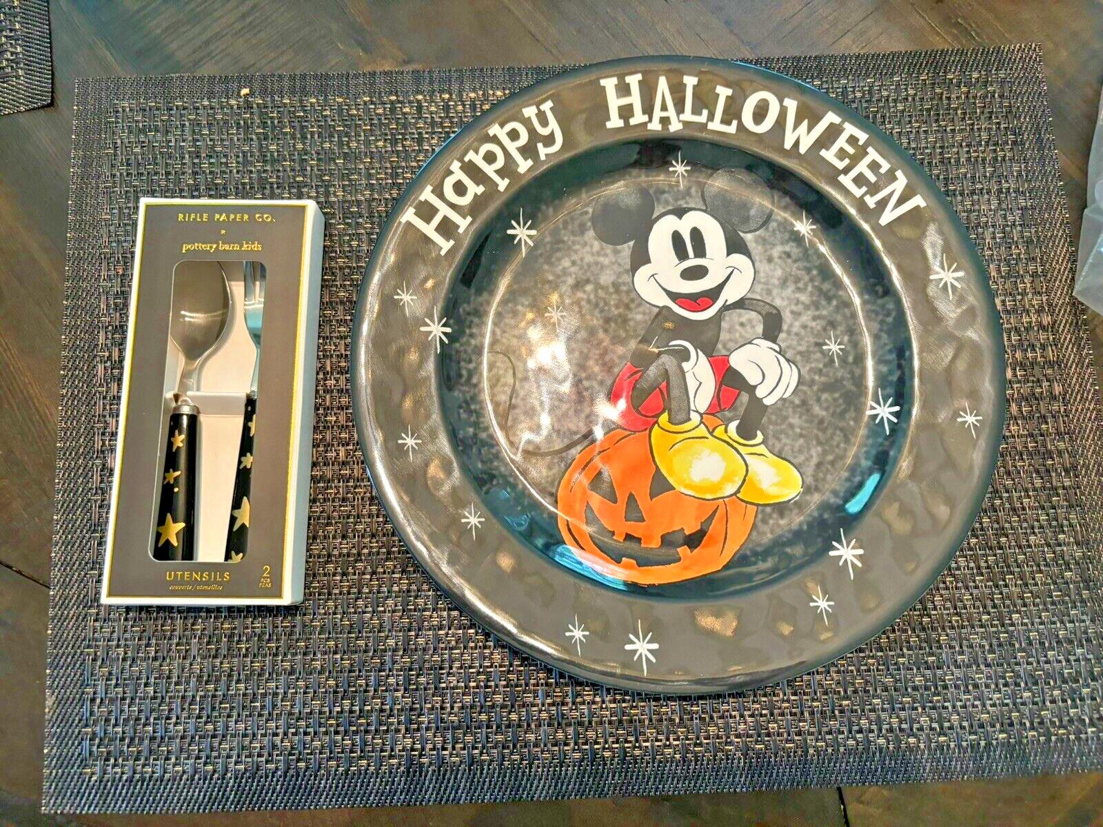 Disney Pottery Barn holiday Mickey Halloween Peanuts Dinner Party  Plate SET 8 !