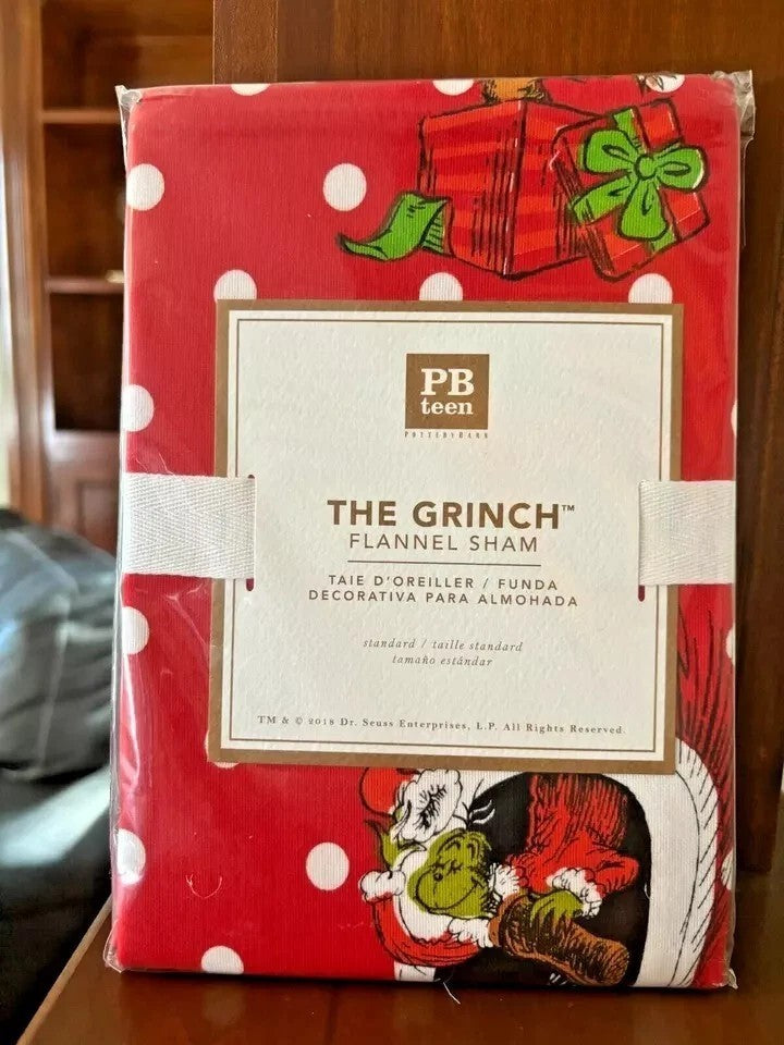 Pottery Barn Grinch Christmas Dr Seuss Holiday Gift party Disney pillow Sham -
