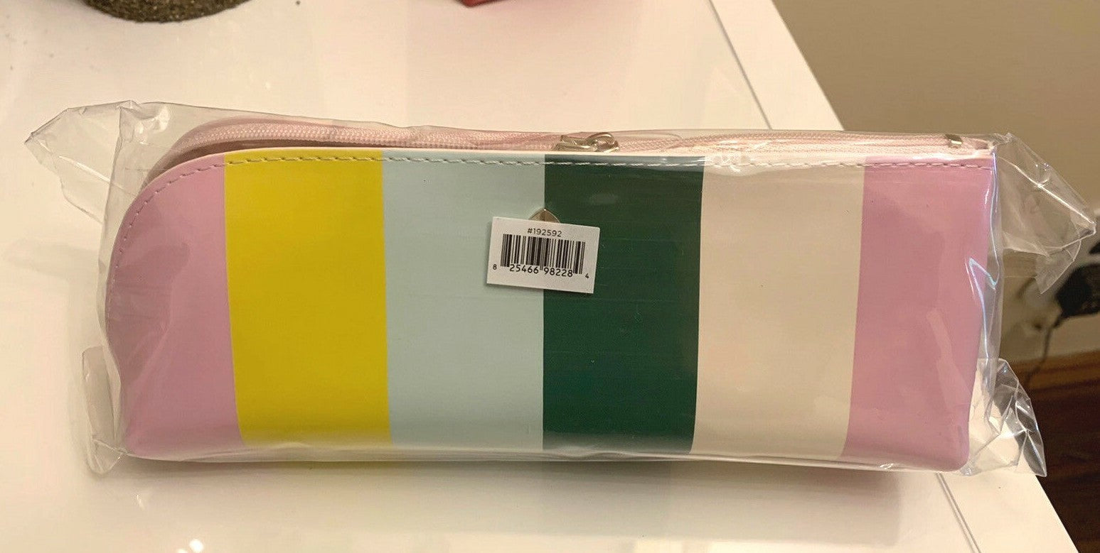 Kate Spade School Pencil Case bag gold pencil eraser ruler girl college teen =