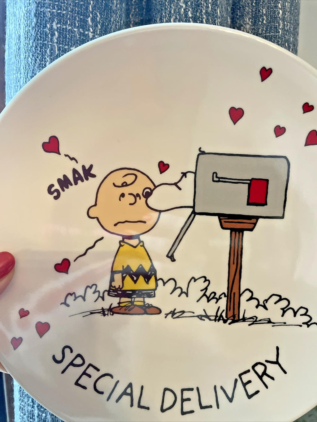SNOOPY Pottery Barn Peanuts PLATE Holiday party school Disney lunch kids  ?? 1
