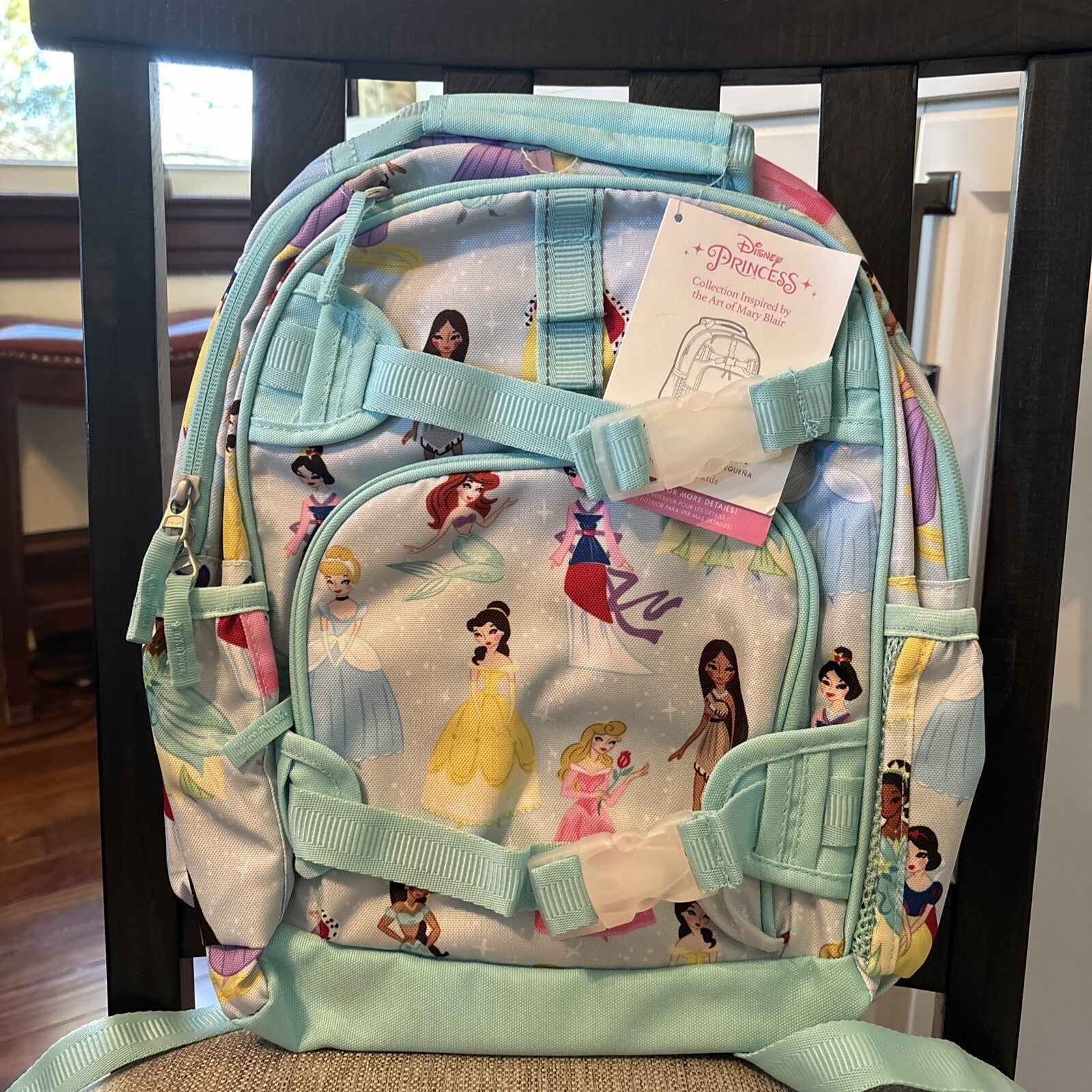 Pottery Barn School Disney BACKPACK princess+Water bottle heart Belle Travel .