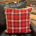 Pottery Barn holiday Plaid Pillow Cover Disney Fur party gift red Sham mom `