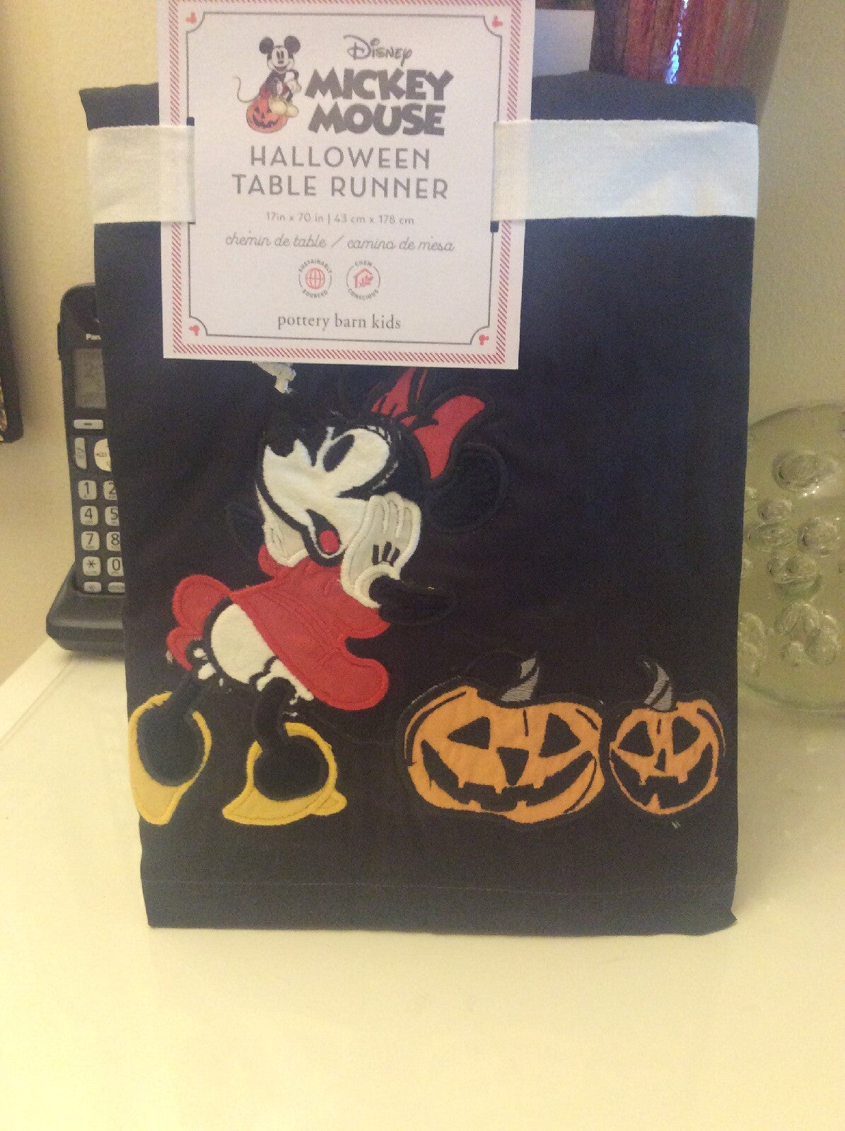 Disney Pottery Barn Mickey Mouse Holiday Table runner party halloween SET 2 n