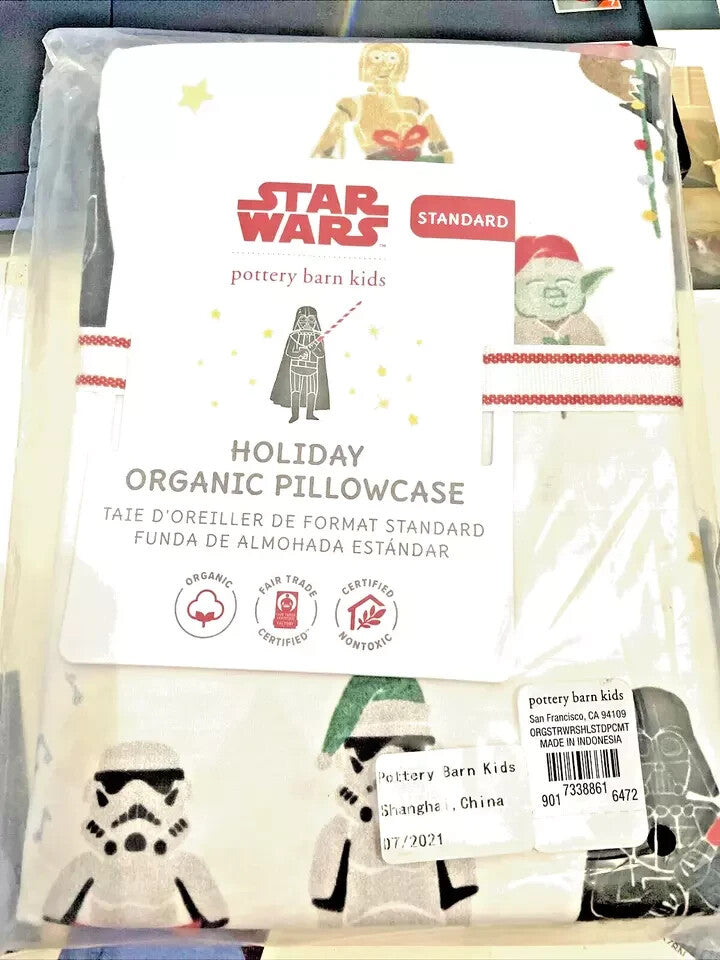 Pottery Barn Disney Star Wars holiday Christmas Droid PILLOWCASE space Gift ]