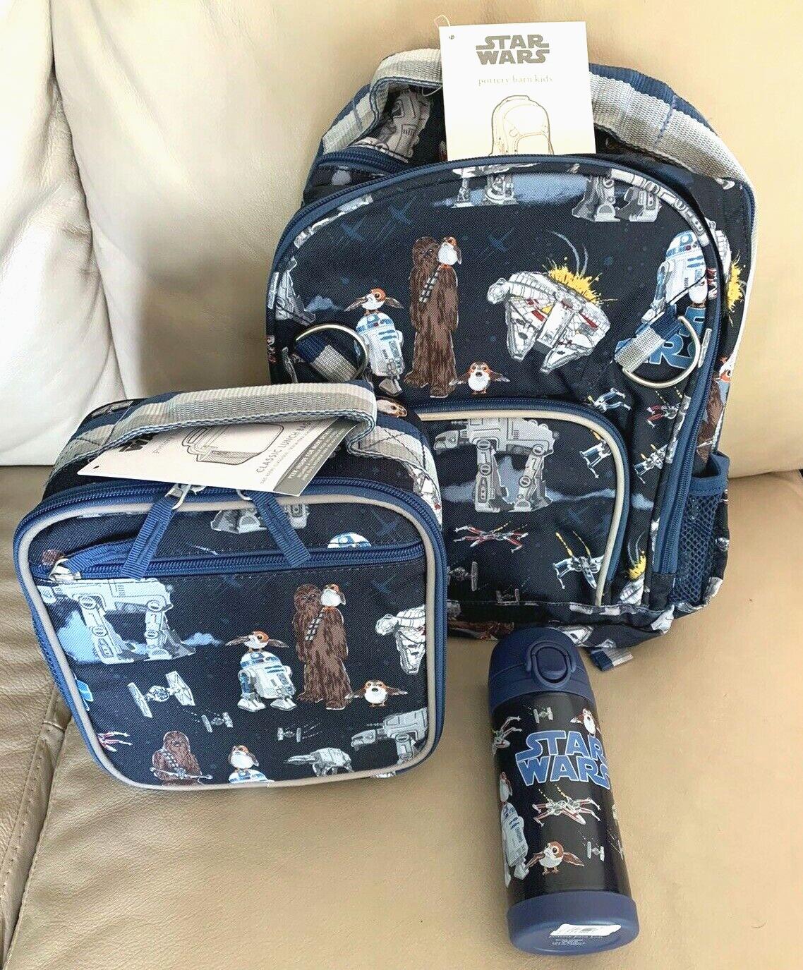 Pottery Barn school disney STAR WARS travel BACKPACK Solo Space+LUNCH+WATER  .