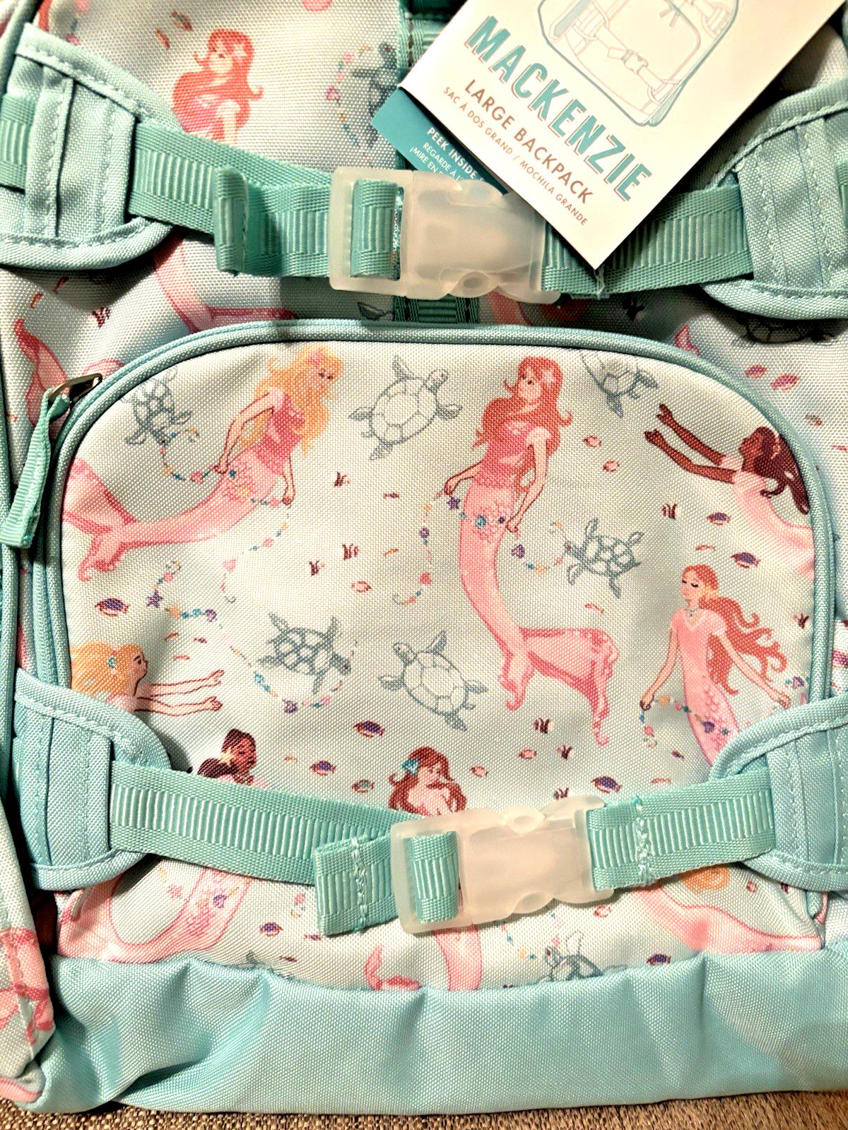 Pottery Barn kids school Disney Mermaid LARGE Backpack LUNCH WATER Travel girl .