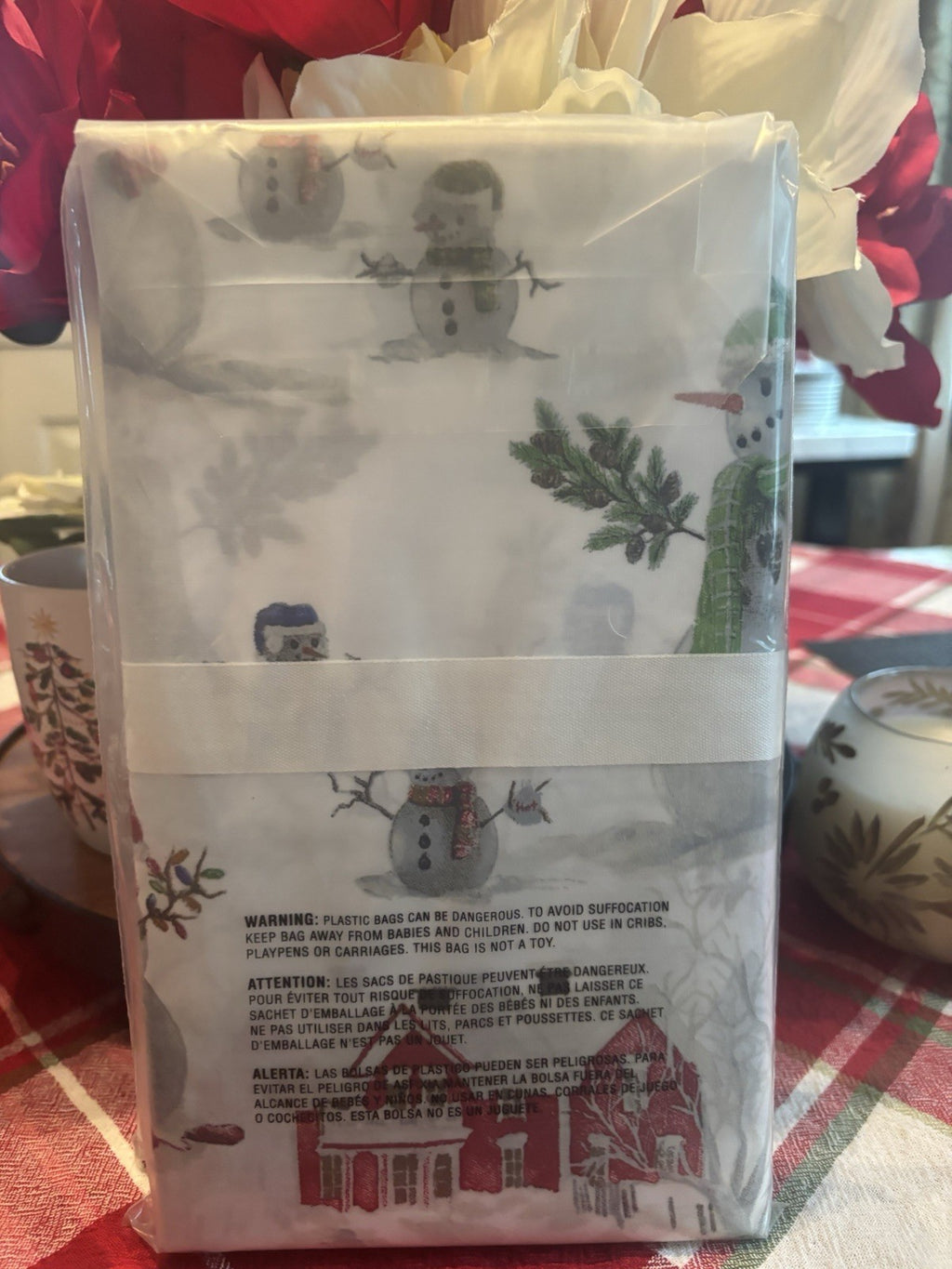 Pottery Barn holiday KING pillowcase Christmas Snowman Kid Winter Disney SET 2 y