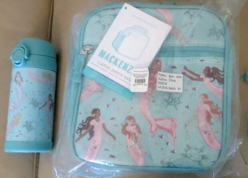 Pottery Barn kids school Disney Mermaid LARGE Backpack LUNCH WATER Travel girl .