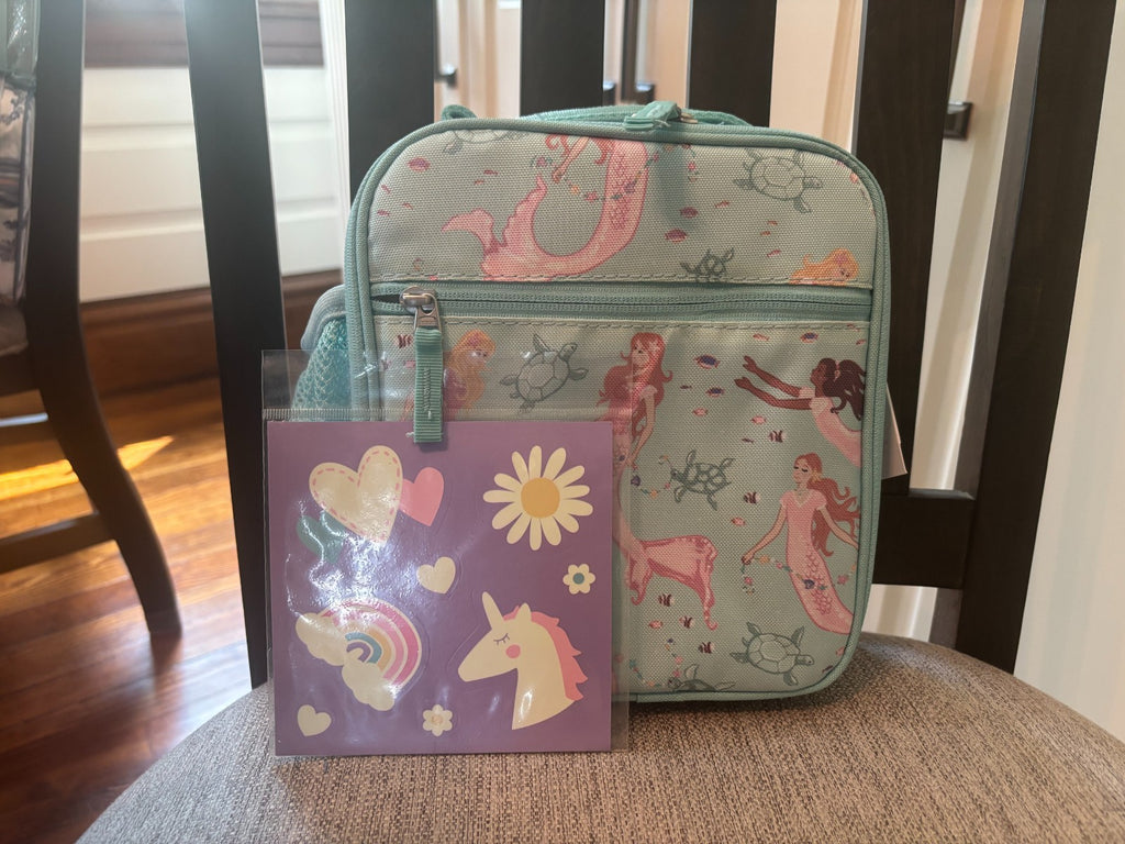 Pottery Barn kids school Disney Mermaid LARGE Backpack LUNCH WATER Travel girl .