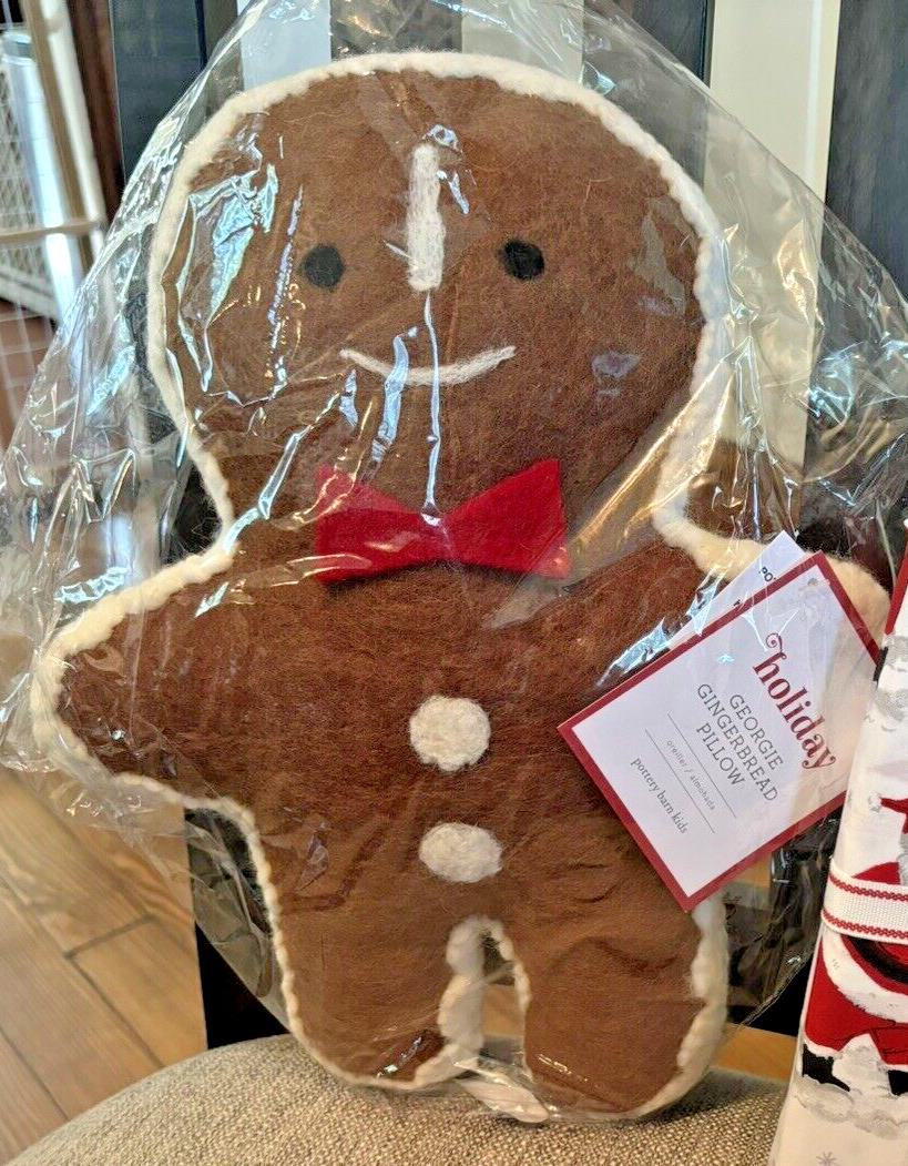 Pottery Barn Christmas plaid sham+Pillow Gingerbread Seuss stewart Holiday SET =