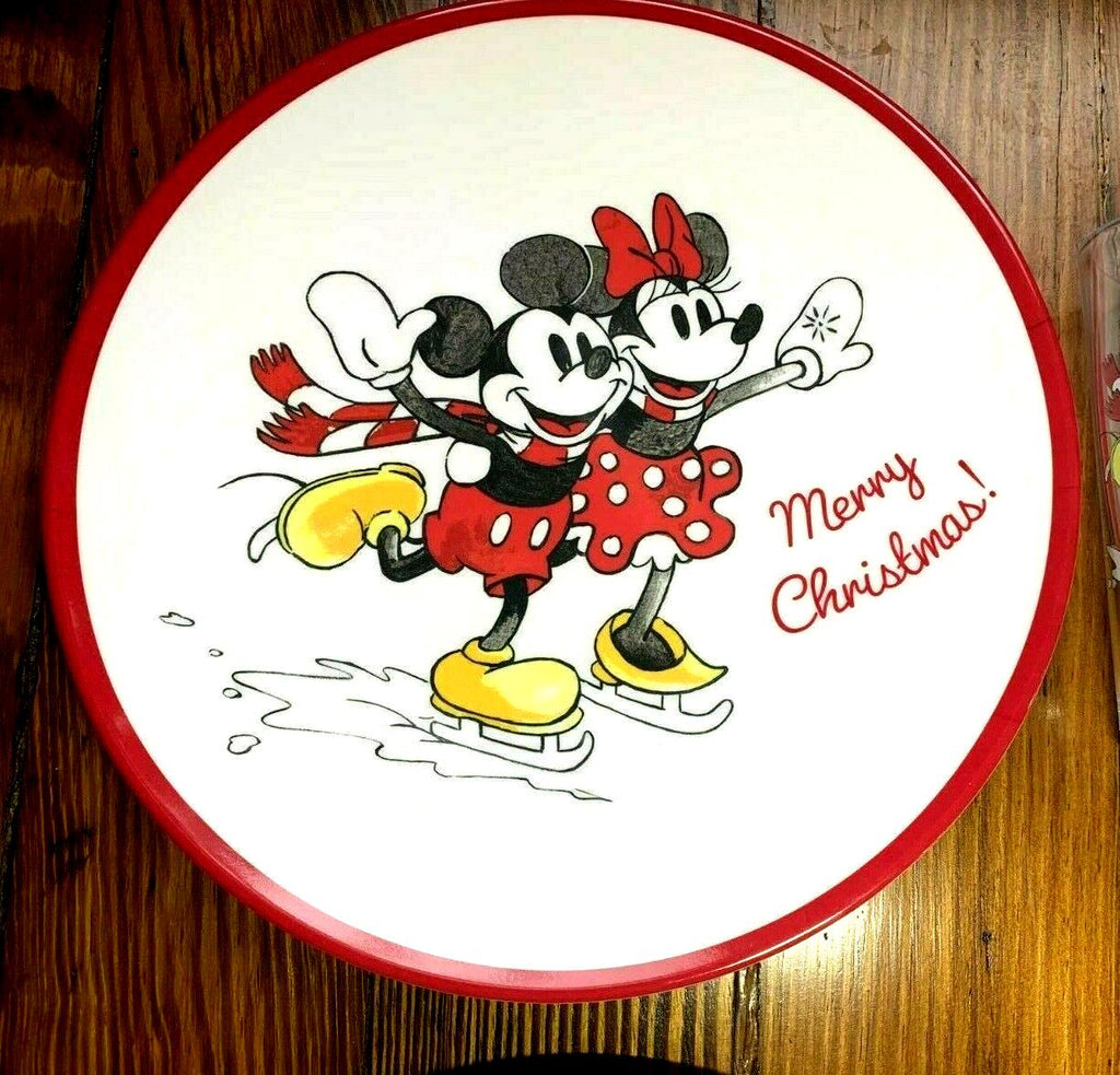 Pottery Barn DINNER SET Christmas Mickey Mouse Holiday Party PLATE school Disney
