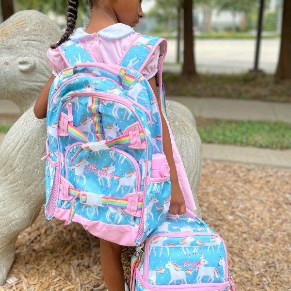 Pottery barn School Disney BACKPACK LARGE Rainbow Unicorn Parade Heart Travel .