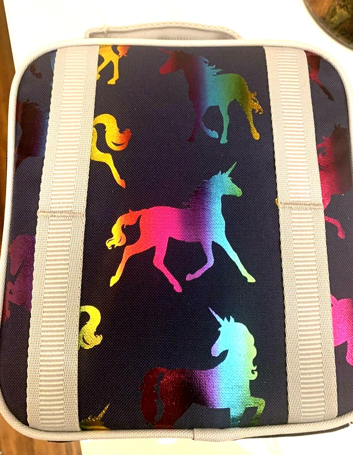 Pottery Barn LUNCH BOX BAG School Disney Rainbow UNICORN holiday gift .