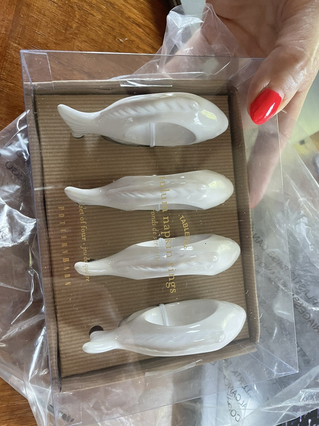 Pottery barn Disney Napkin RING Nautical beach Holiday party gift SET 4 ocean a
