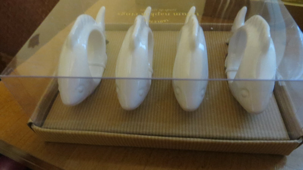 Pottery barn Disney Napkin RING Nautical beach Holiday party gift SET 4 ocean a