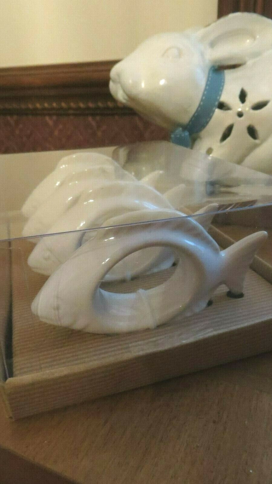 Pottery barn Disney Napkin RING Nautical beach Holiday party gift SET 4 ocean a