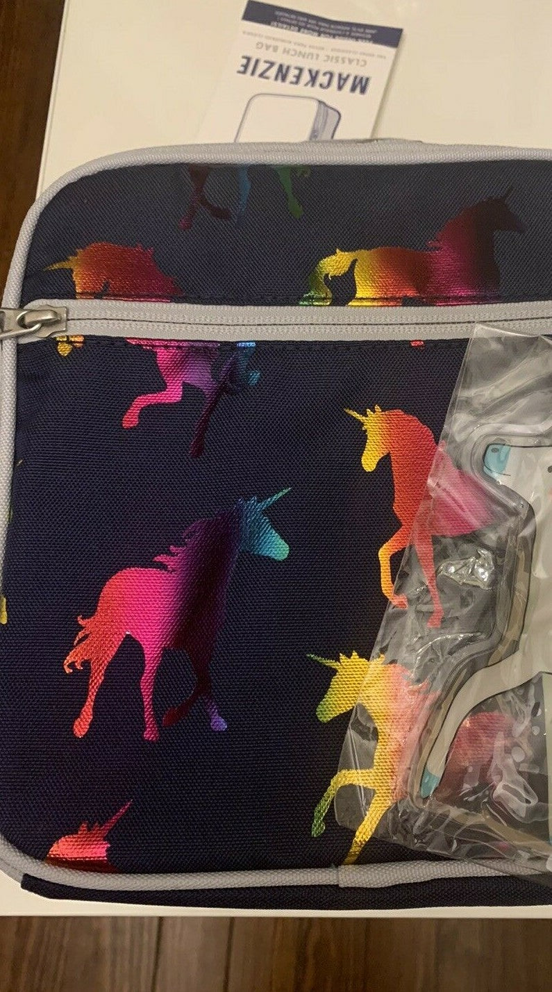 Pottery Barn LUNCH BOX BAG School Disney Rainbow UNICORN holiday gift .