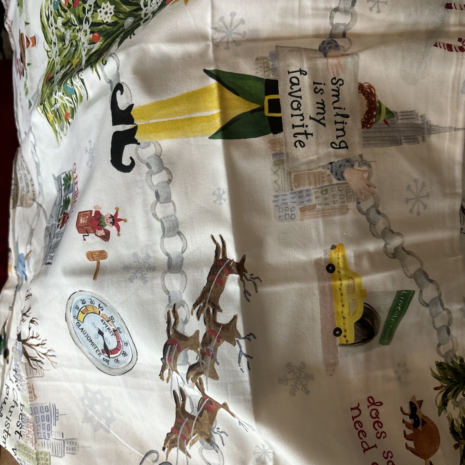Pottery Barn Holiday Christmas KING Disney ELF village kid Pillowcase SET 2 y