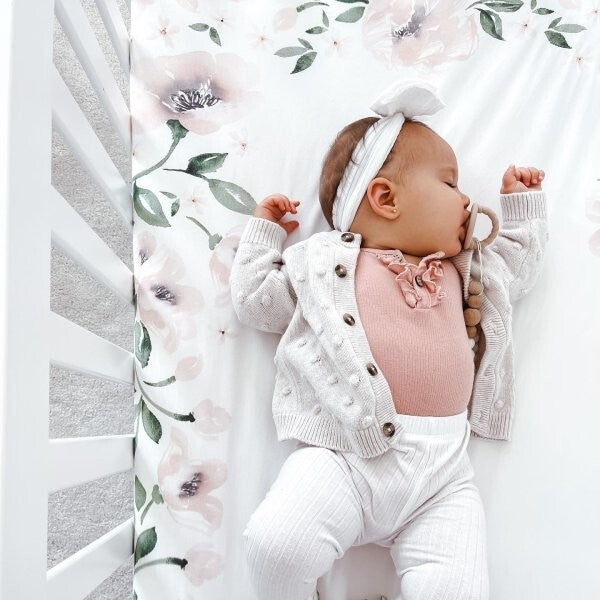 Pottery Barn Disney Baby CRIB TODDLER bed SHEET Floral holiday gift girl pink ,.
