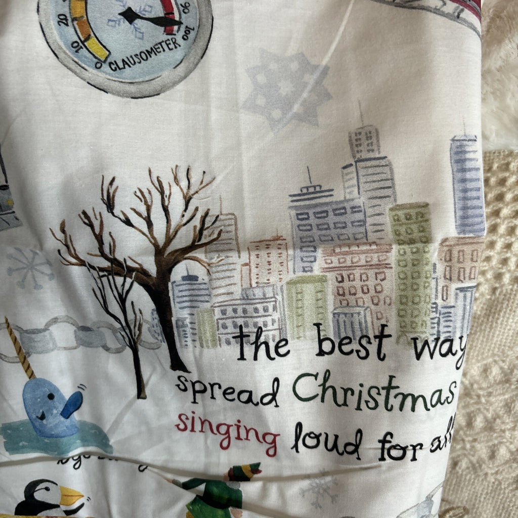 Pottery Barn Holiday Christmas KING Disney ELF village kid Pillowcase SET 2 y