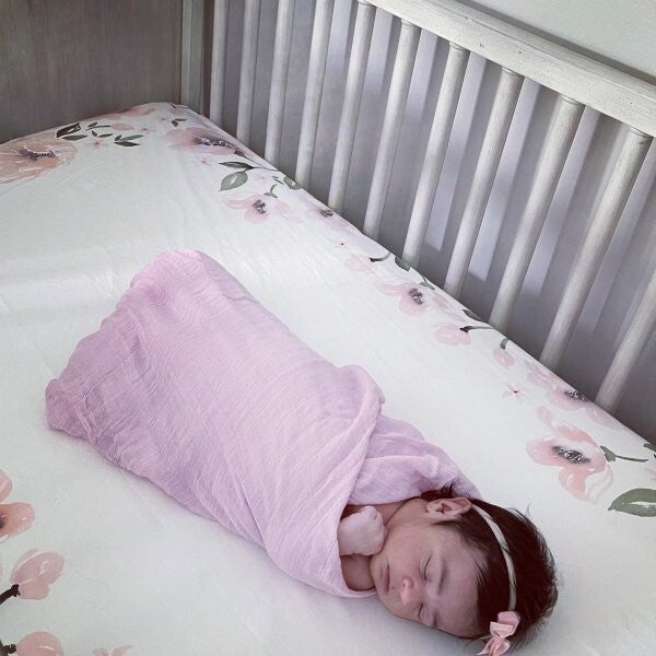 Pottery Barn Disney Baby CRIB TODDLER bed SHEET Floral holiday gift girl pink ,.