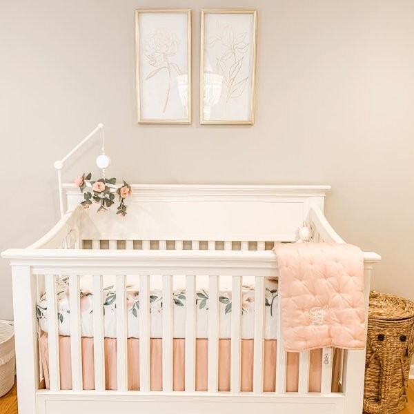 Pottery Barn Disney Baby CRIB TODDLER bed SHEET Floral holiday gift girl pink ,.