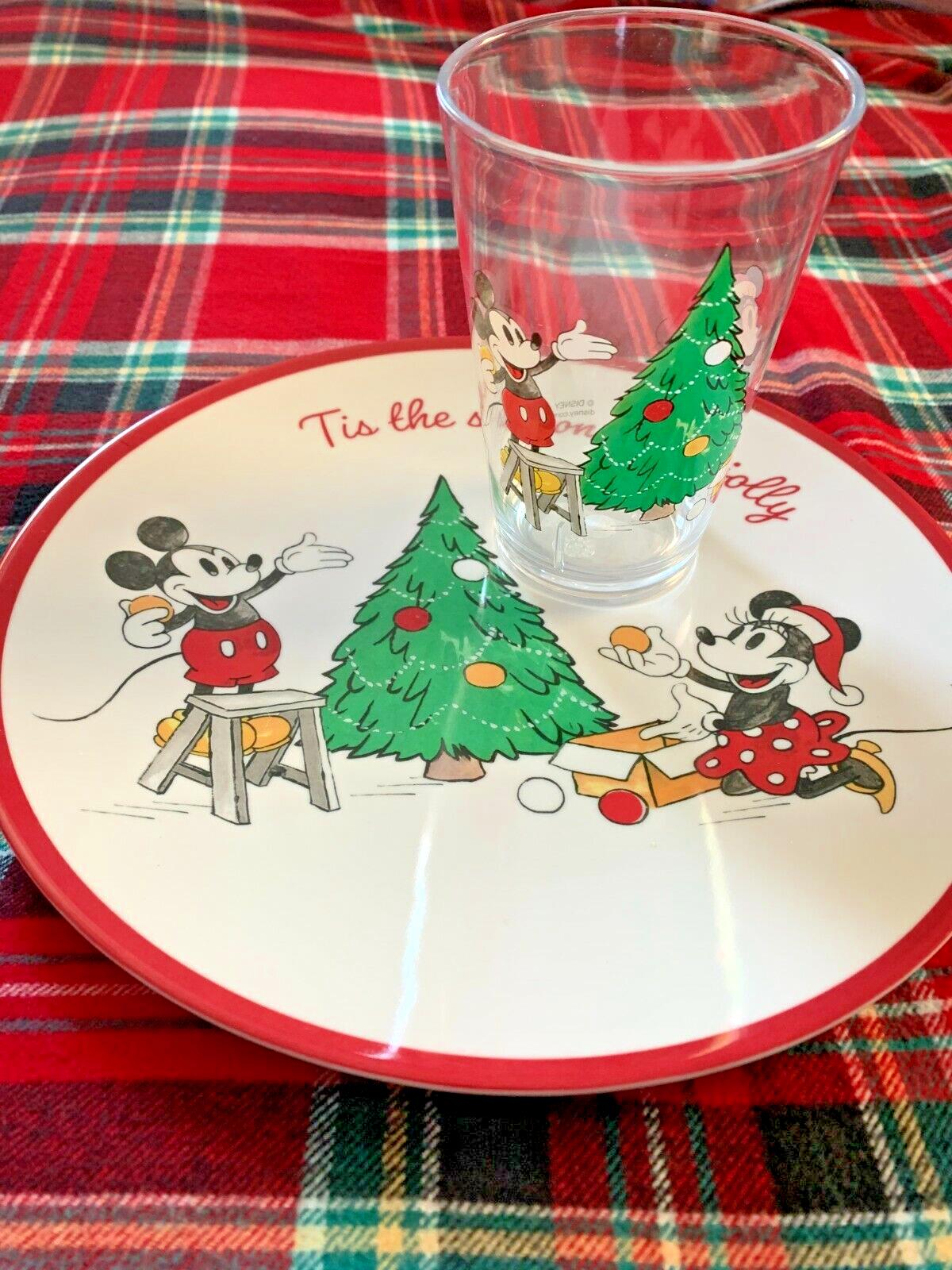 Pottery Barn Mickey Mouse Christmas disneyholiday PLATE CUP Party School gift n