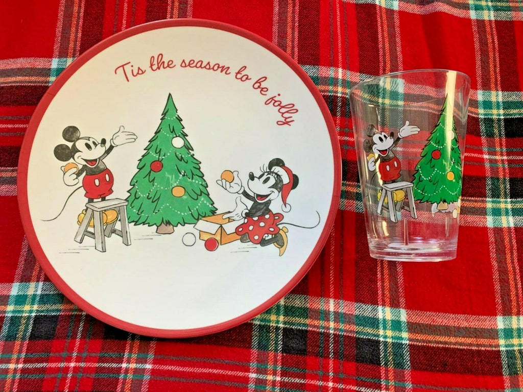 Pottery Barn Mickey Mouse Christmas disneyholiday PLATE CUP Party School gift n