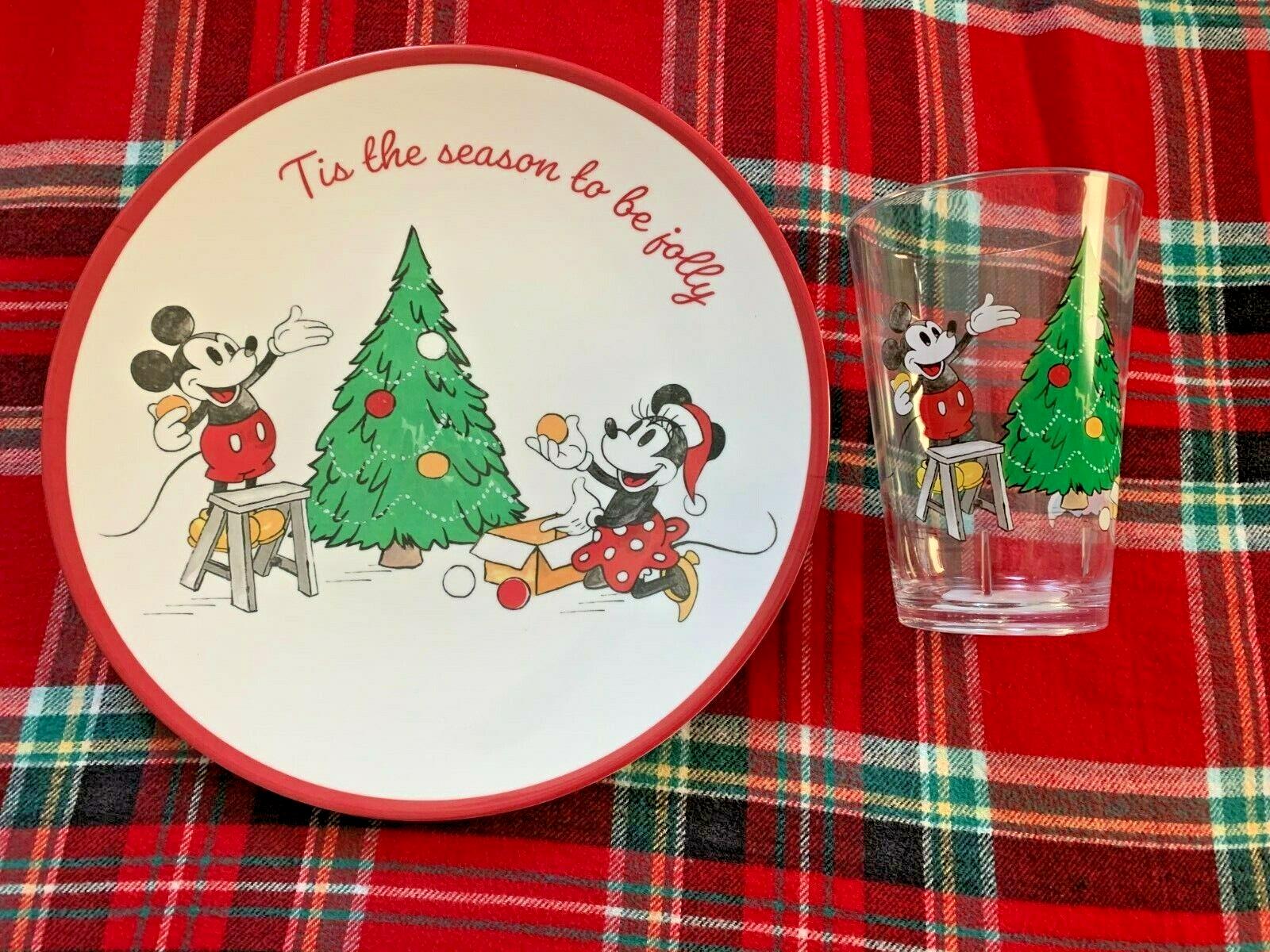 Pottery Barn Mickey Mouse Christmas disneyholiday PLATE CUP Party School gift n