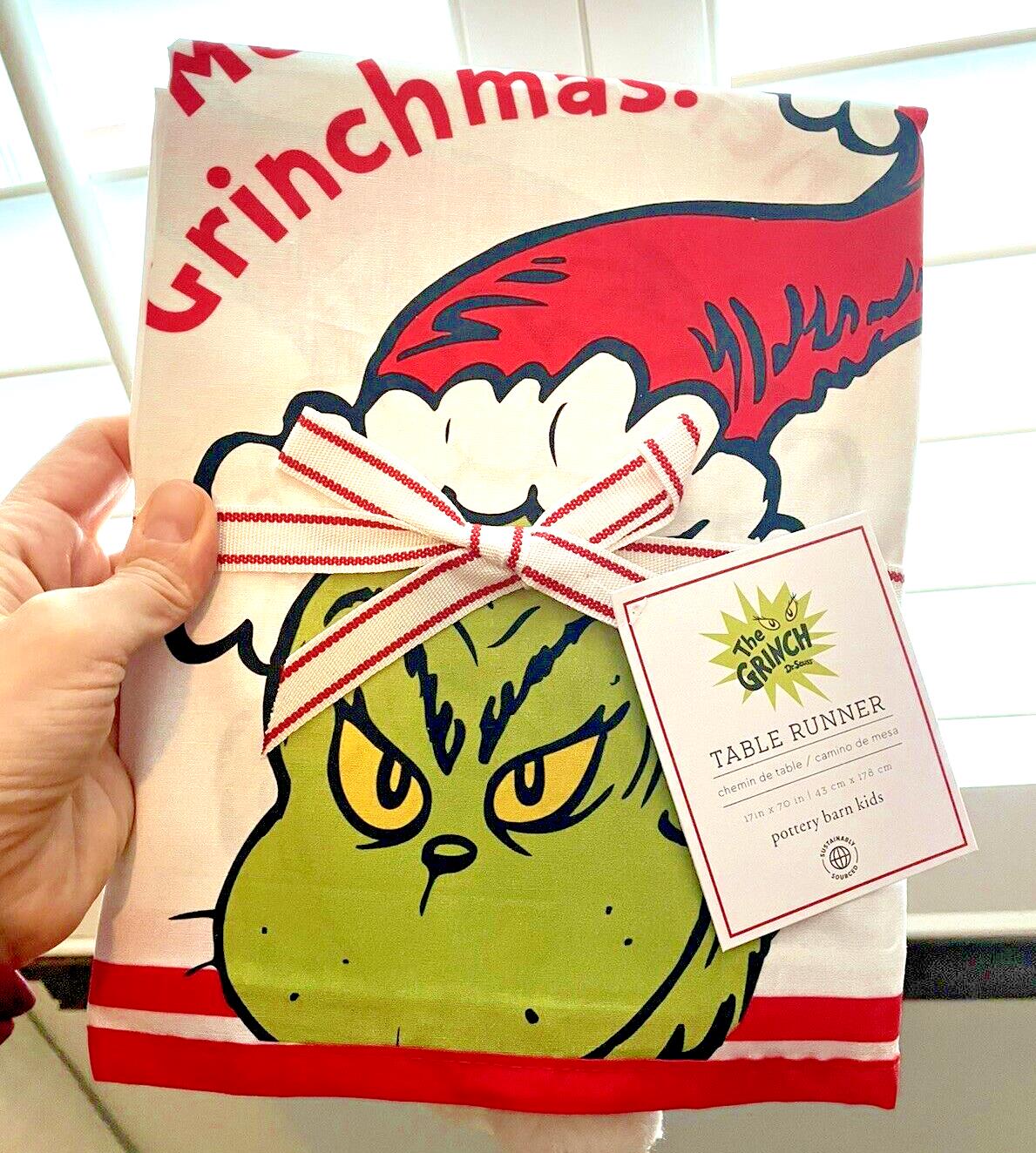 Pottery Barn Grinch Holiday Christmas Table runner gift Disney party Kid gift `