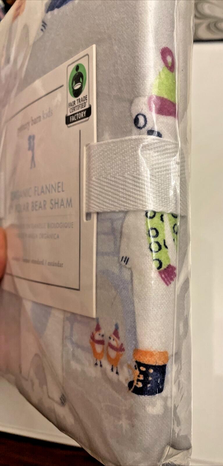 Pottery barn Christmas pillow sham Holiday Gift party bear school boy kid 1