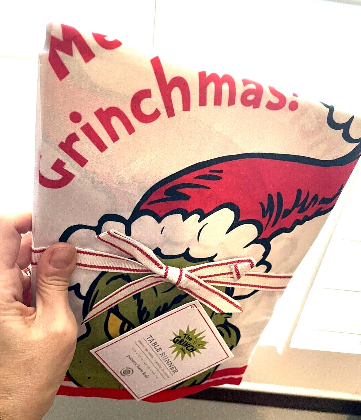 Pottery Barn Grinch Holiday Christmas Table runner gift Disney party Kid gift `
