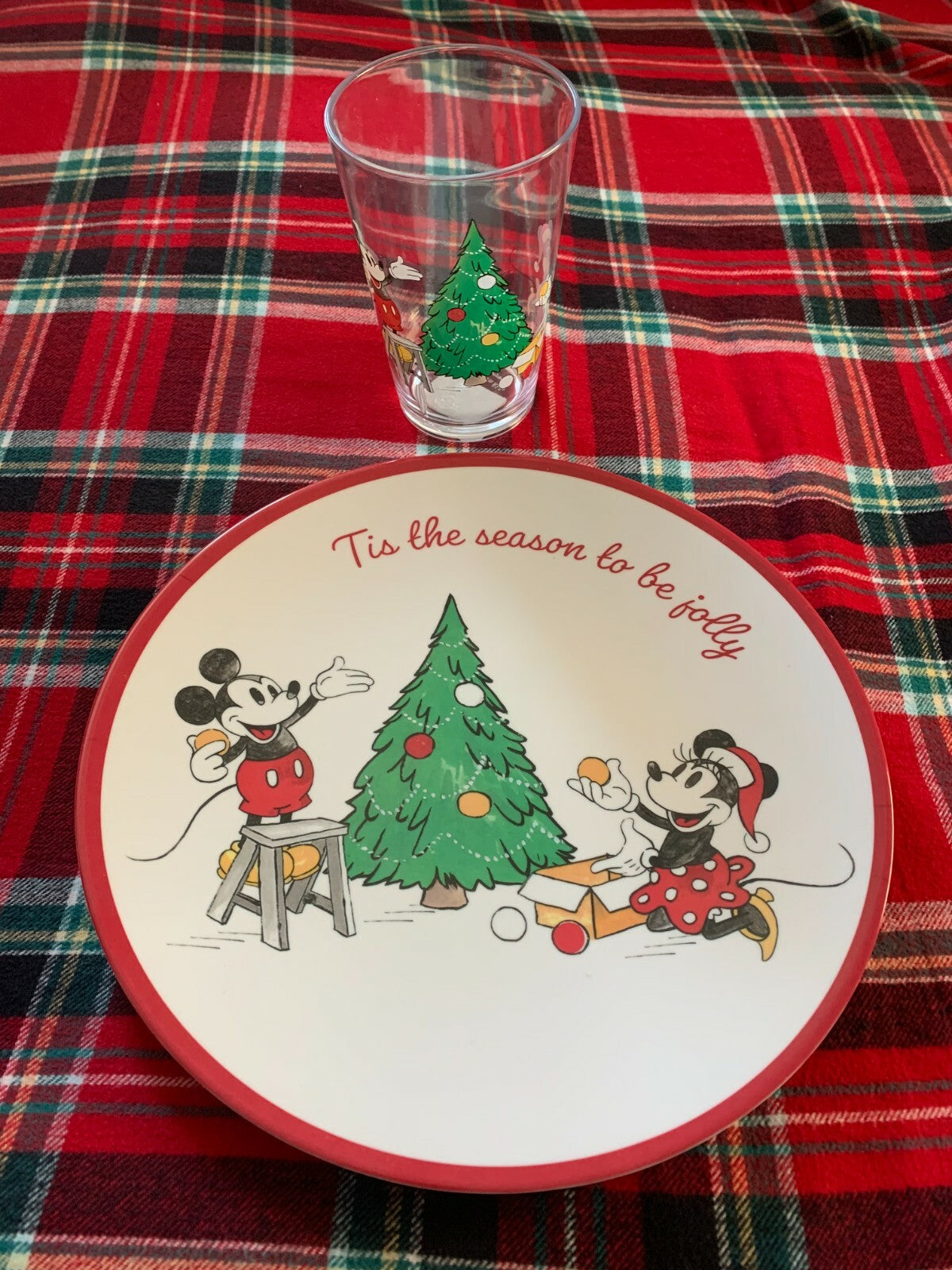 Pottery Barn Mickey Mouse Christmas disneyholiday PLATE CUP Party School gift n