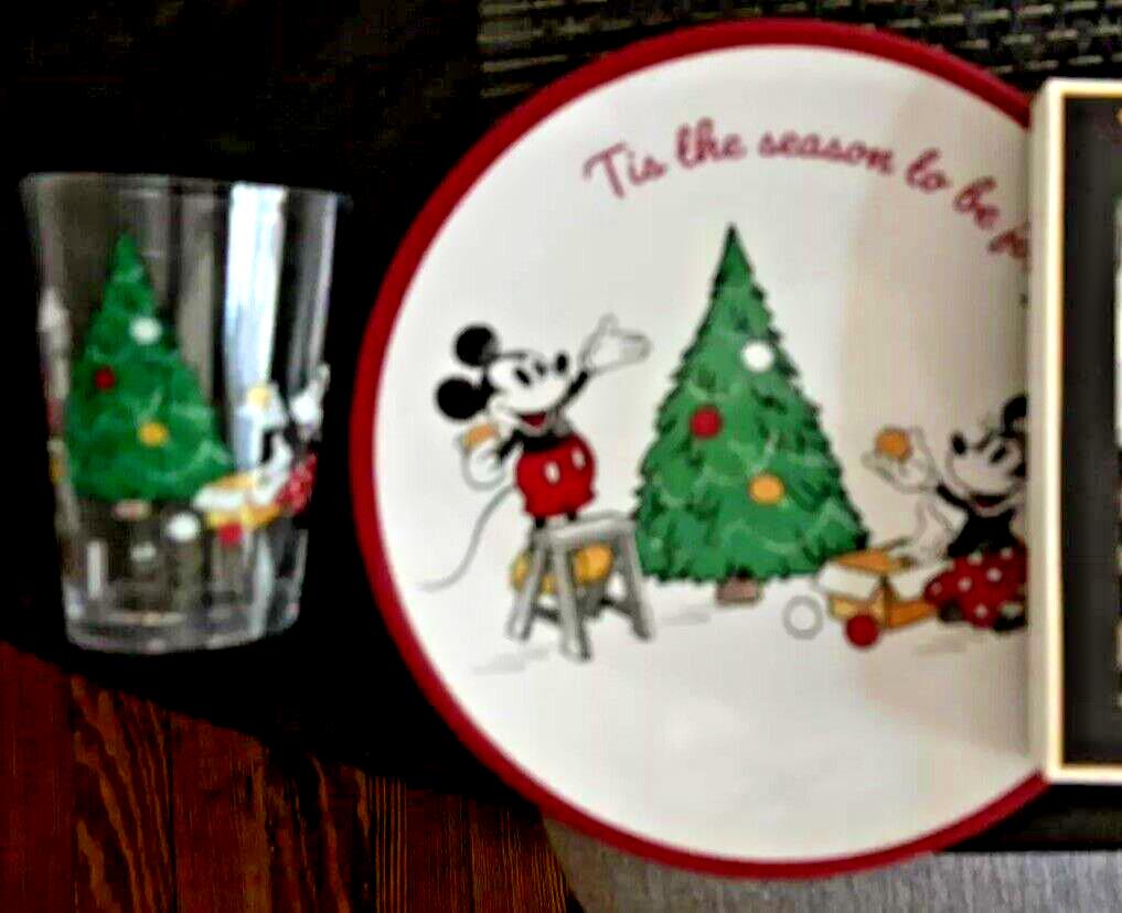 Pottery Barn Mickey Mouse Christmas disneyholiday PLATE CUP Party School gift n