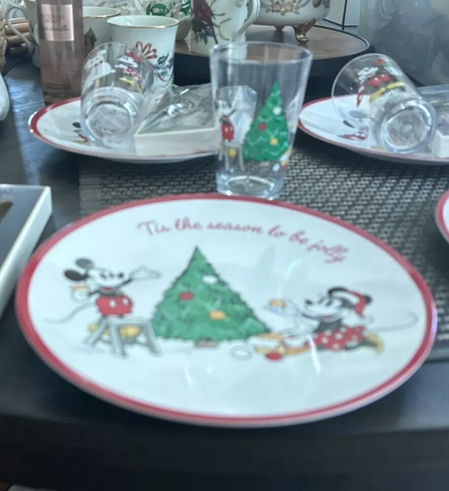 Pottery Barn Mickey Mouse Christmas disneyholiday PLATE CUP Party School gift n