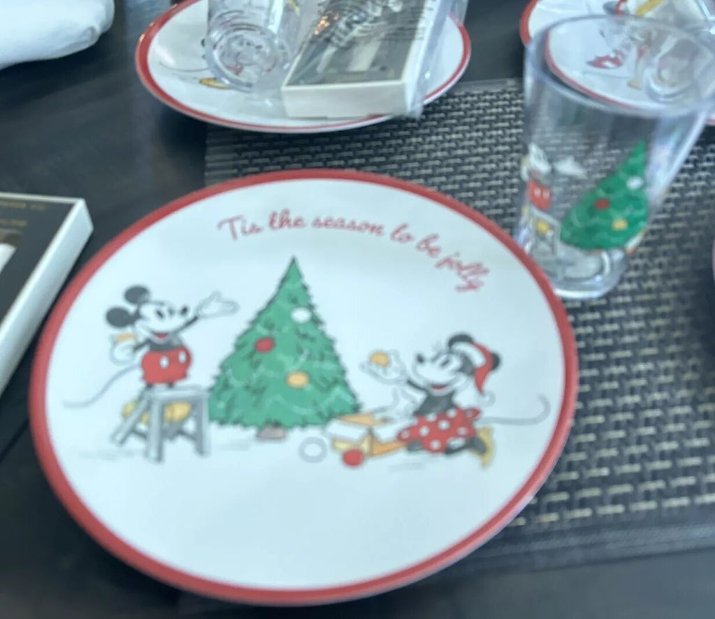 Pottery Barn Mickey Mouse Christmas disneyholiday PLATE CUP Party School gift n