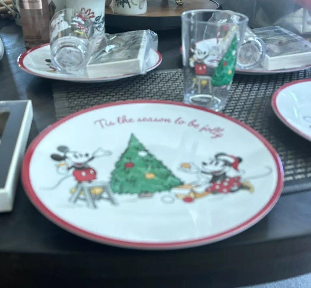 Pottery Barn Mickey Mouse Christmas disneyholiday PLATE CUP Party School gift n