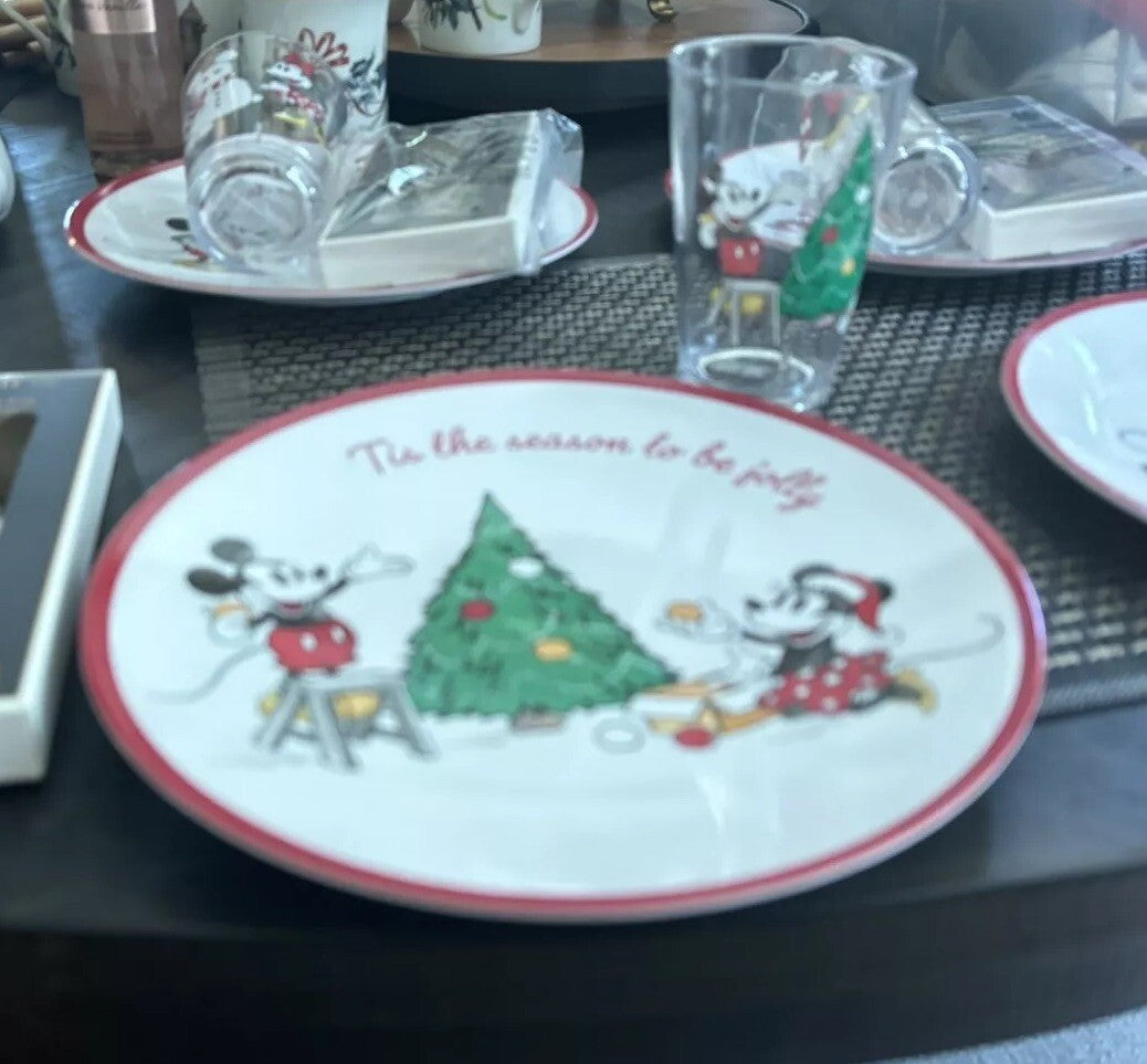 Pottery Barn Mickey Mouse Christmas disneyholiday PLATE CUP Party School gift n