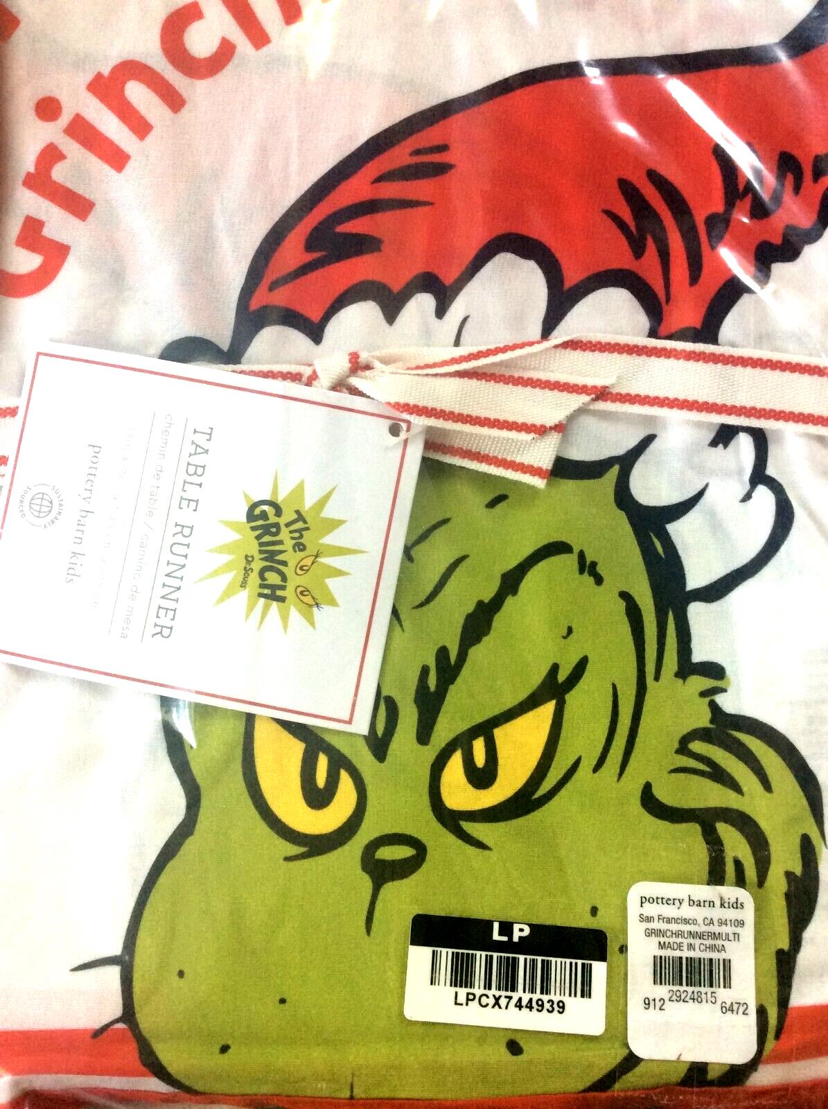 Pottery Barn Grinch Holiday Christmas Table runner gift Disney party Kid gift `