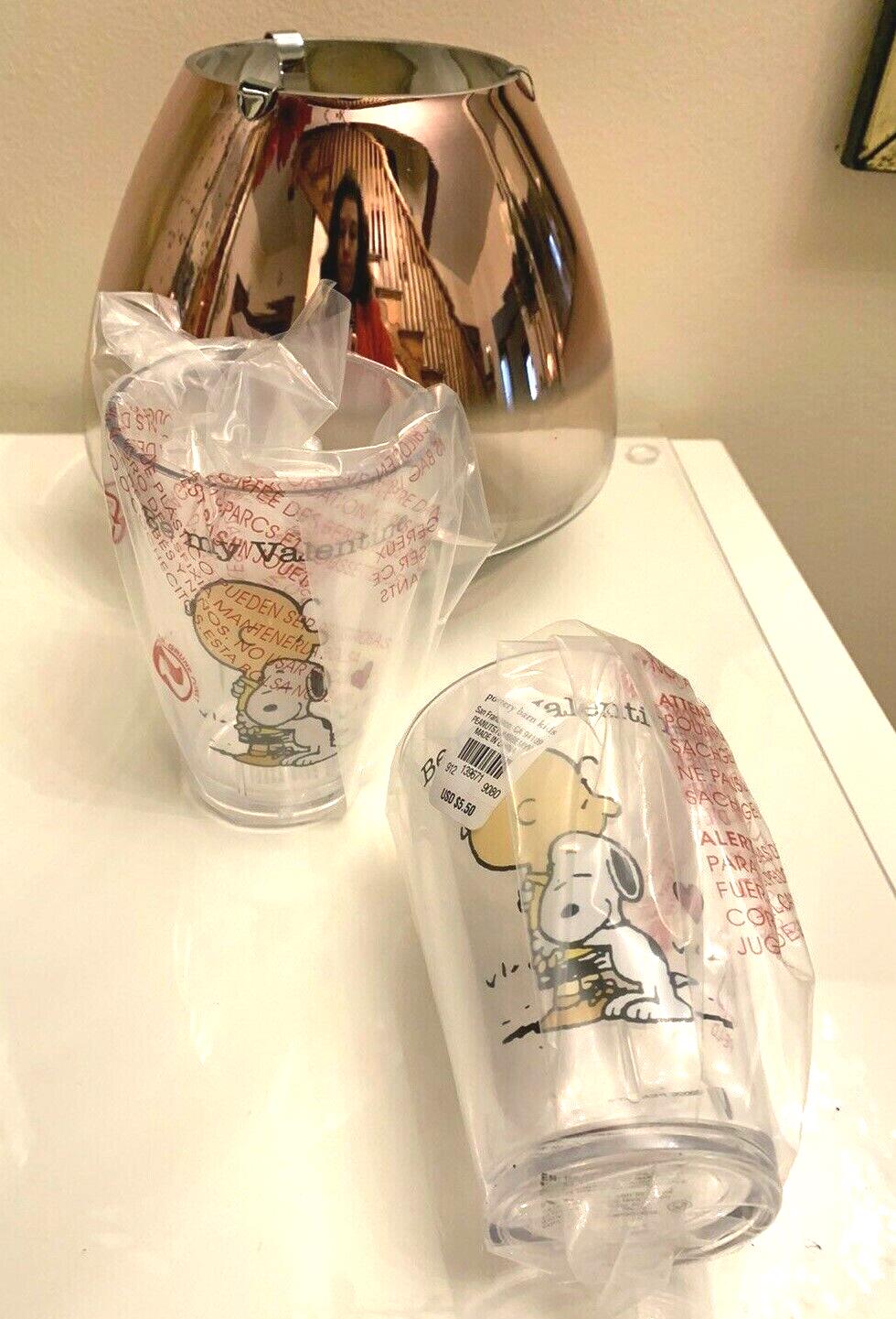 Snoopy Disney Pottery Barn Peanuts Cup school gift dog birthday holiday SET 2 ]