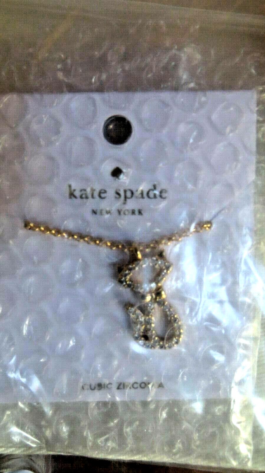 Kate Spade necklace Holiday Halloween gift school girl black cat gold Disney "