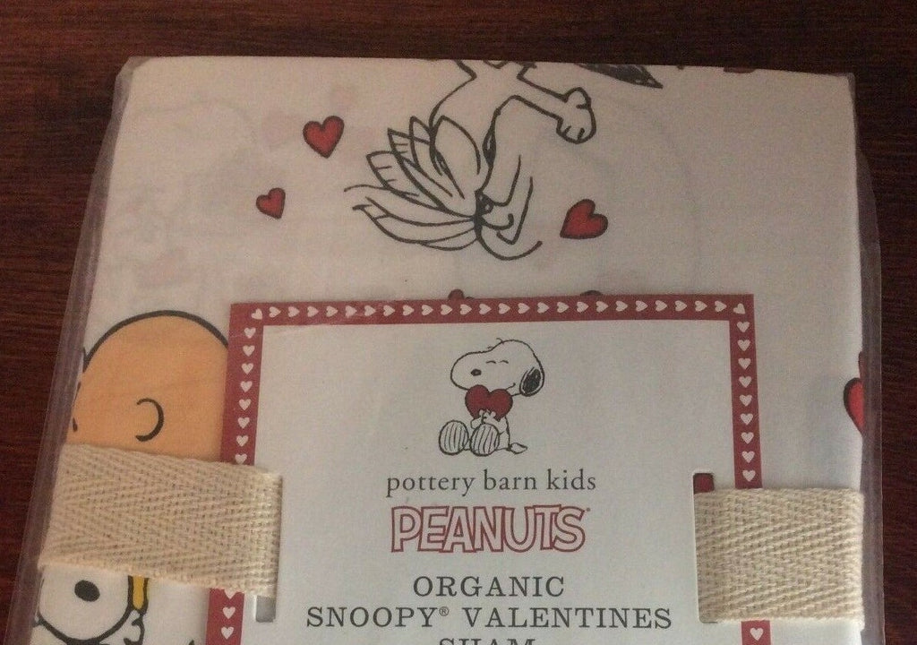 Snoopy Pottery Barn Valentine Heart PILLOW SHAM PEANUTS holiday disney kid -